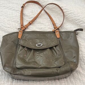 Coach Olive and Tan Shoulder Bag